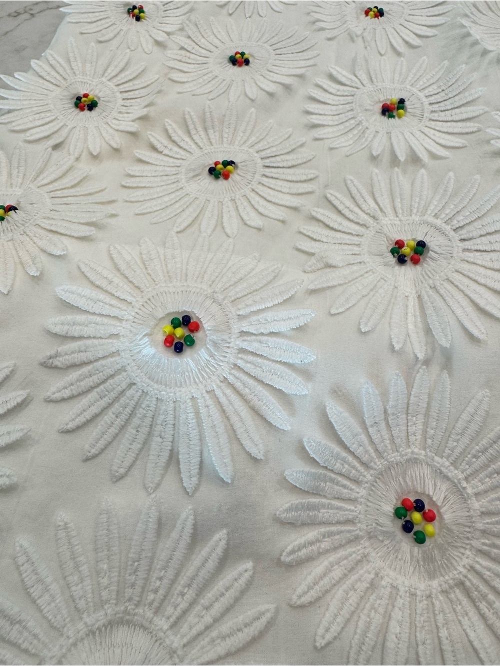 FARM Rio White Daisy Appliqué Midi Skirt - Picture 7 of 7